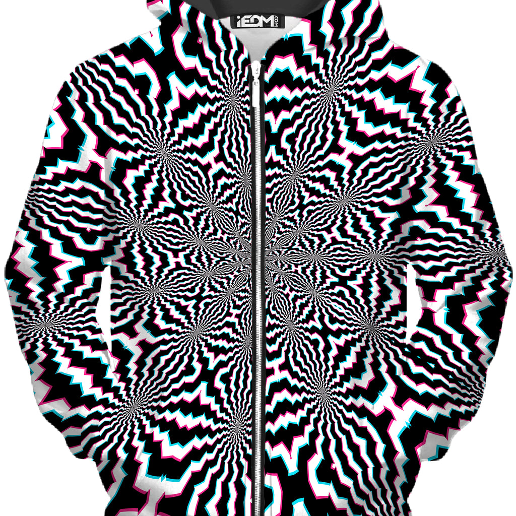 Fractal Ripples Zip-Up Hoodie and Leggings Combo, Art Design Works, | iEDM