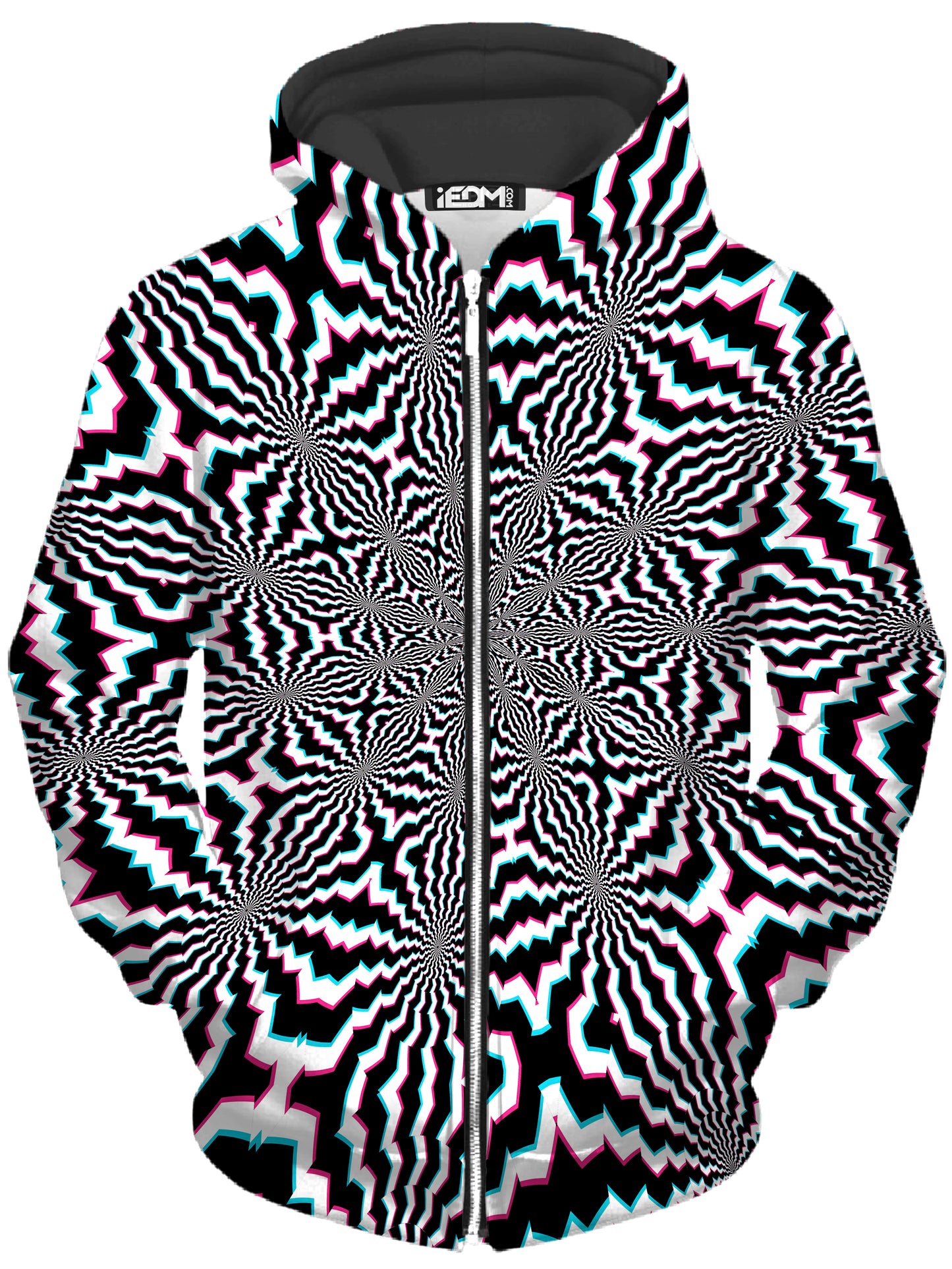 Fractal Ripples Zip-Up Hoodie and Leggings Combo, Art Design Works, | iEDM