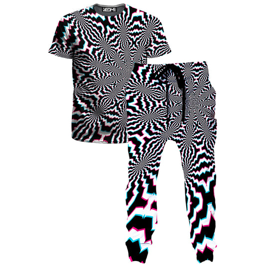 Fractal Ripples T-Shirt and Joggers Combo, Art Design Works, | iEDM