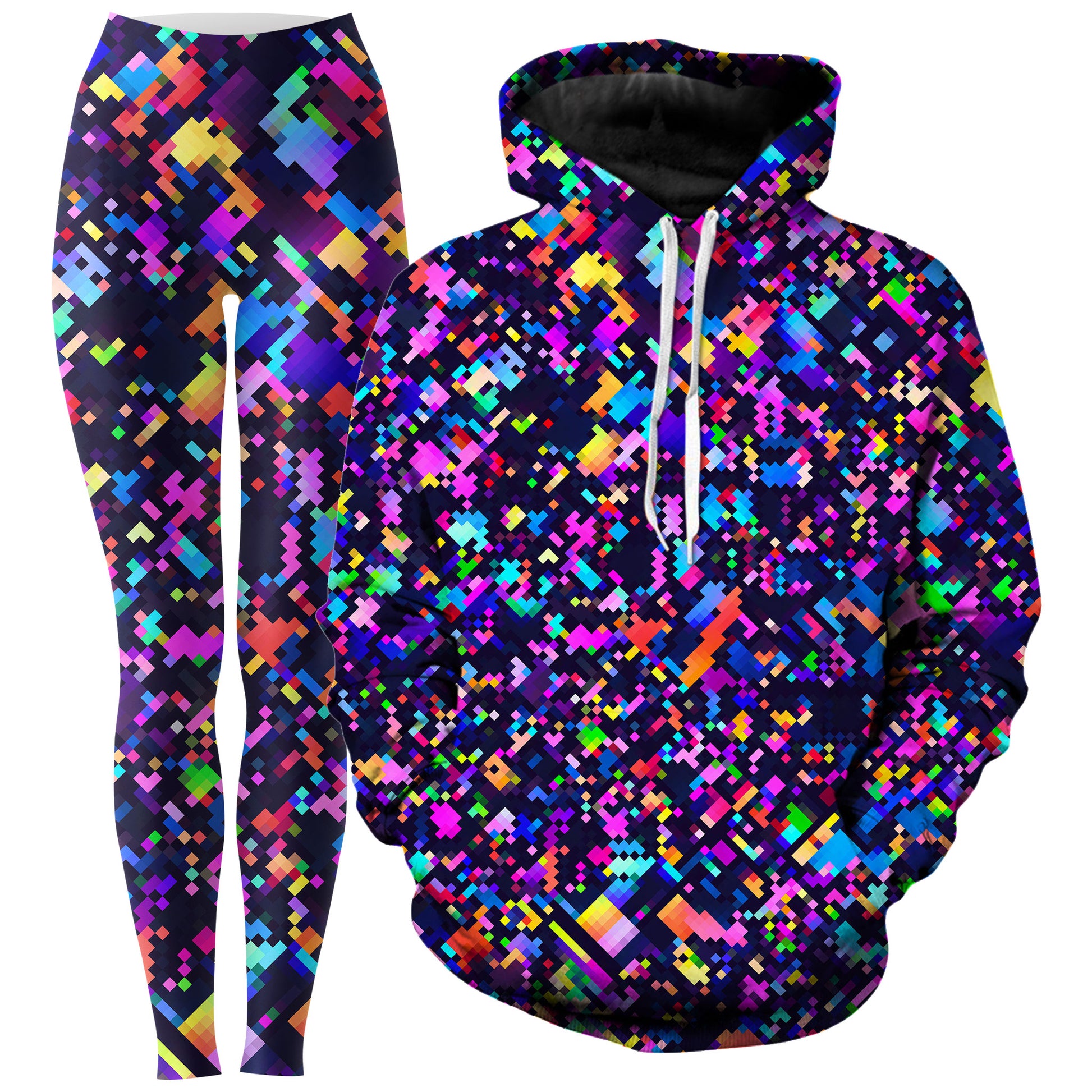 8-Bit Confetti Hoodie and Leggings Combo, Art Design Works, | iEDM