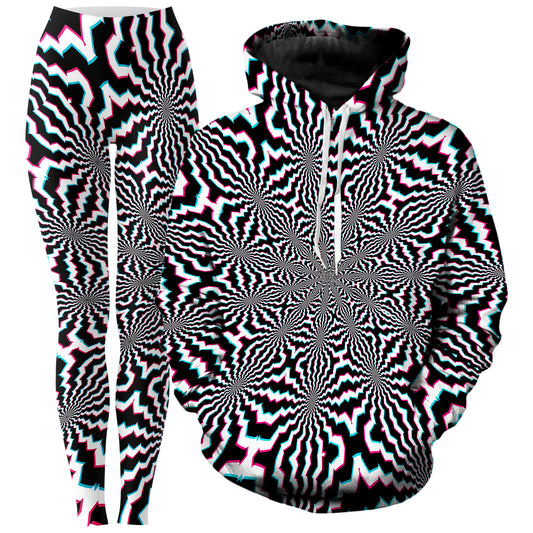 Fractal Ripples Hoodie and Leggings Combo, Art Design Works, | iEDM