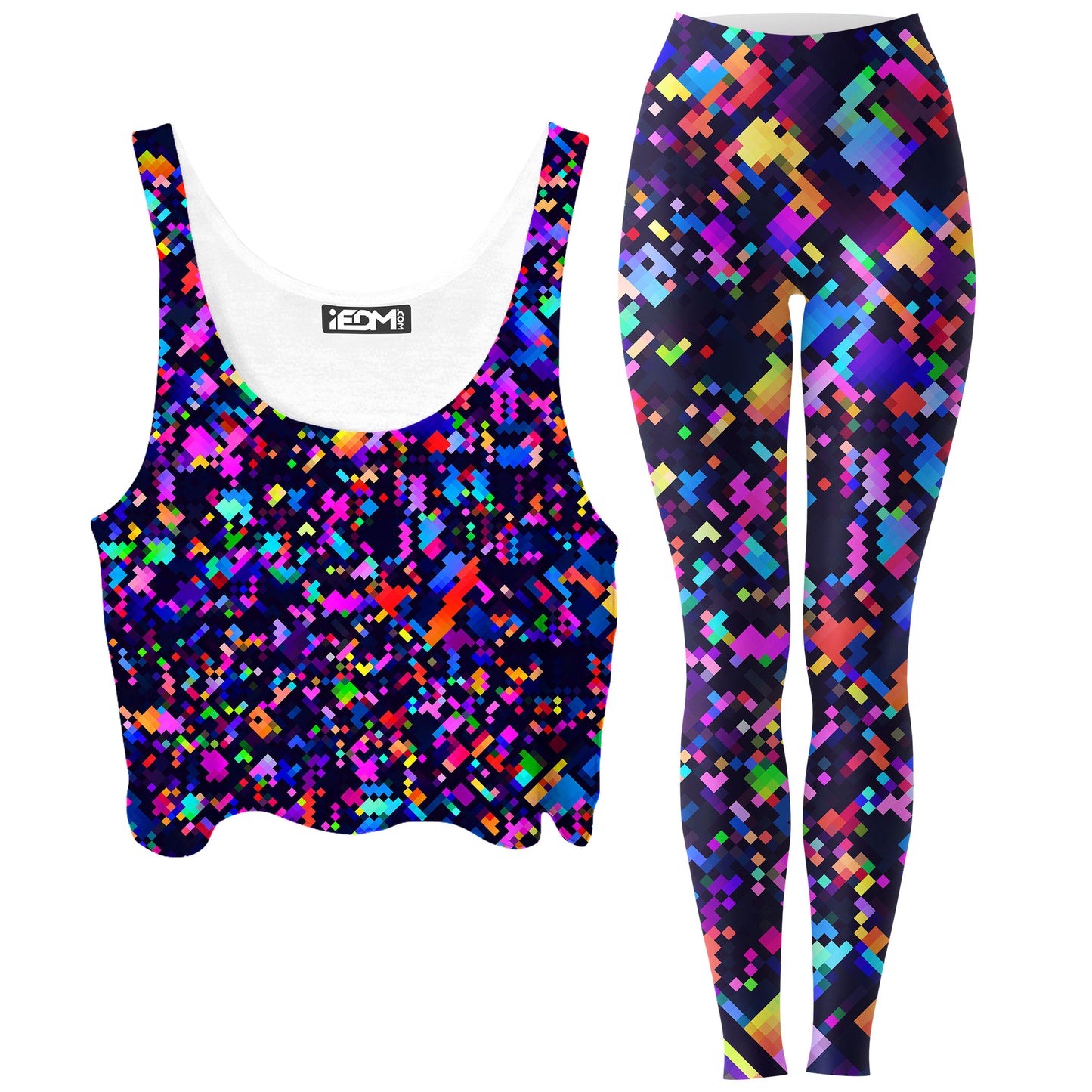 8-Bit Confetti Crop Top and Leggings Combo, Art Design Works, | iEDM