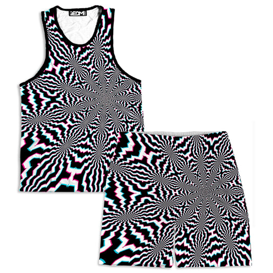 Fractal Ripples Men's Tank and Shorts Combo, Art Design Works, | iEDM