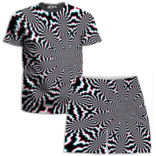 Fractal Ripples T-Shirt and Shorts Combo, Art Design Works, | iEDM