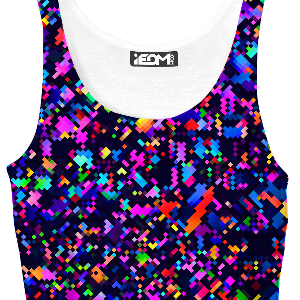 8-Bit Confetti Crop Top and Booty Shorts Combo, Art Design Works, | iEDM