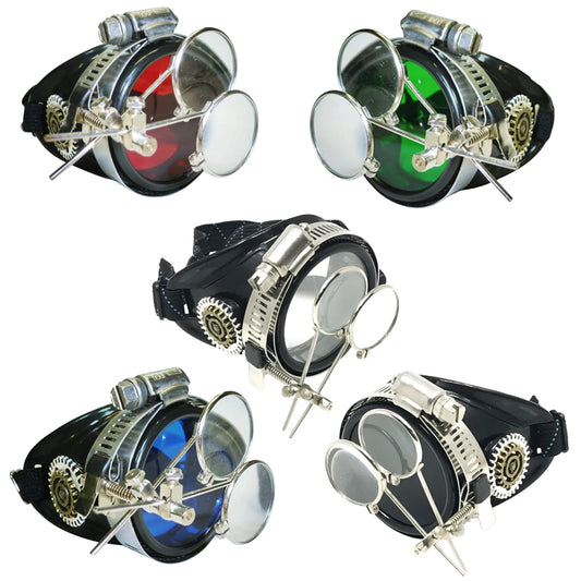 Airship Captain Pirate Eyepatch Monocle Rave Goggle With Magnifying Eye Loupes - iEDM