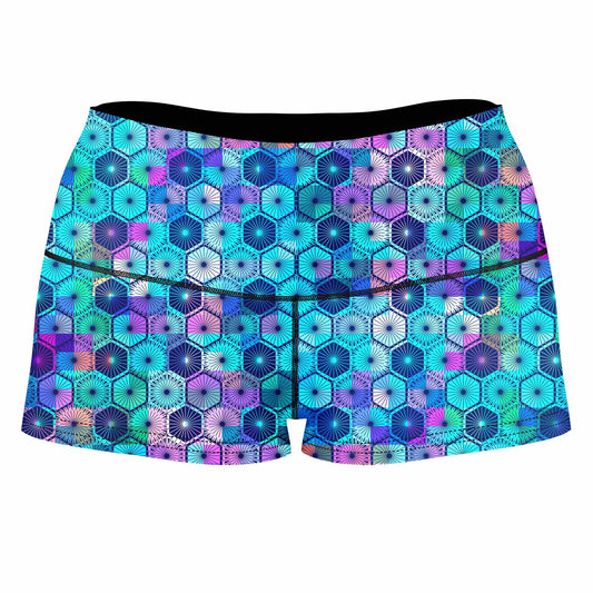 Hexa Haze High-Waisted Women's Shorts - iEDM