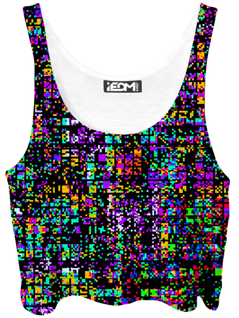 8-Bit Trippy Glitch Crop Top - iEDM