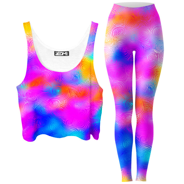Candy Clouds Crop Top and Leggings Combo - iEDM