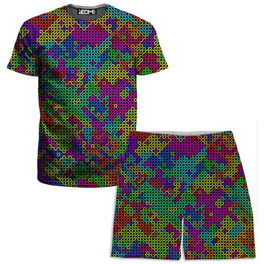 Kaleidoscope Mesh Men's T-Shirt and Shorts Combo - iEDM
