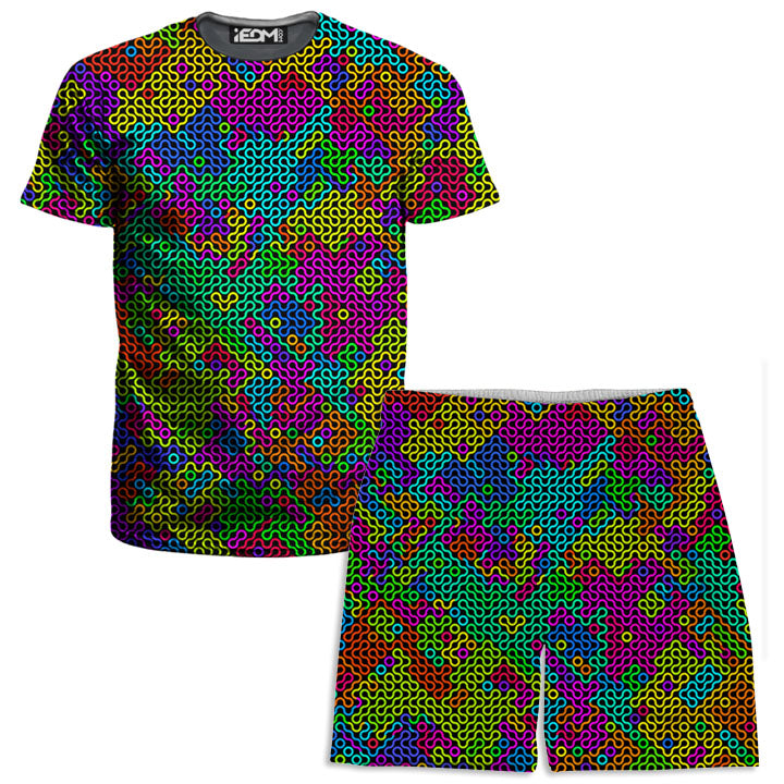 Kaleidoscope Mesh Men's T-Shirt and Shorts Combo - iEDM