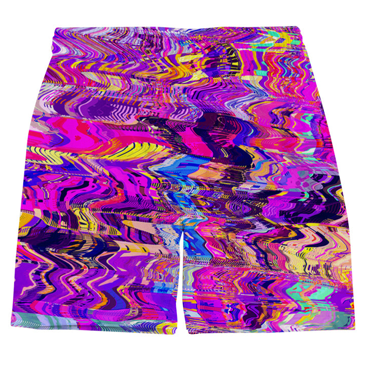 Purple Acid Glitch Waves Weekend Shorts - iEDM