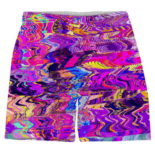 Purple Acid Glitch Waves Weekend Shorts - iEDM