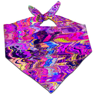Art Design Works - Purple Acid Glitch Waves Bandana