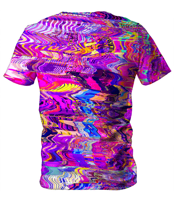 Purple Acid Glitch Waves Men's T-Shirt - iEDM