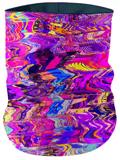 Art Design Works - Purple Acid Glitch Waves Bandana Mask