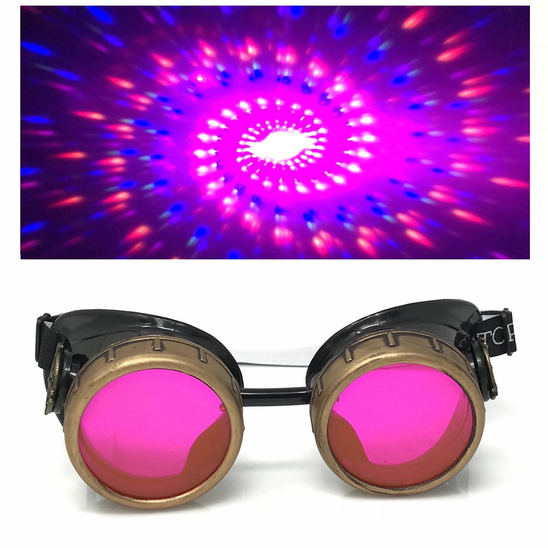 Steampunk Aviator Goggles Music Festival Diffraction Lenses - iEDM