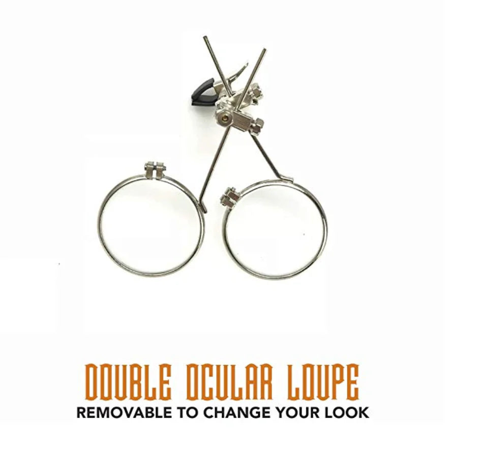Steampunk Goggles With Magnifying Loupes UV Glow Neon Orange Prism Diffraction Lenses - iEDM