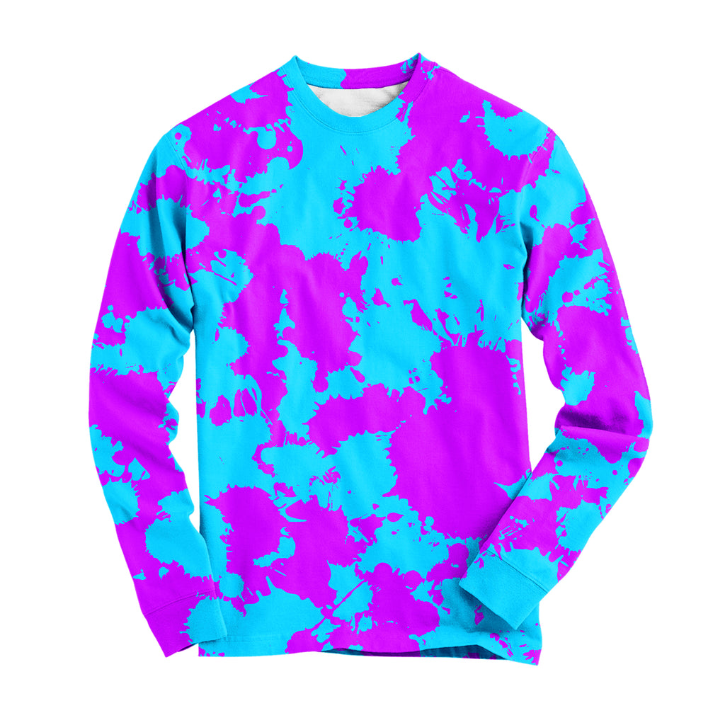 Blue and Purple Paint Splatter Long Sleeve, Big Tex Funkadelic, | iEDM