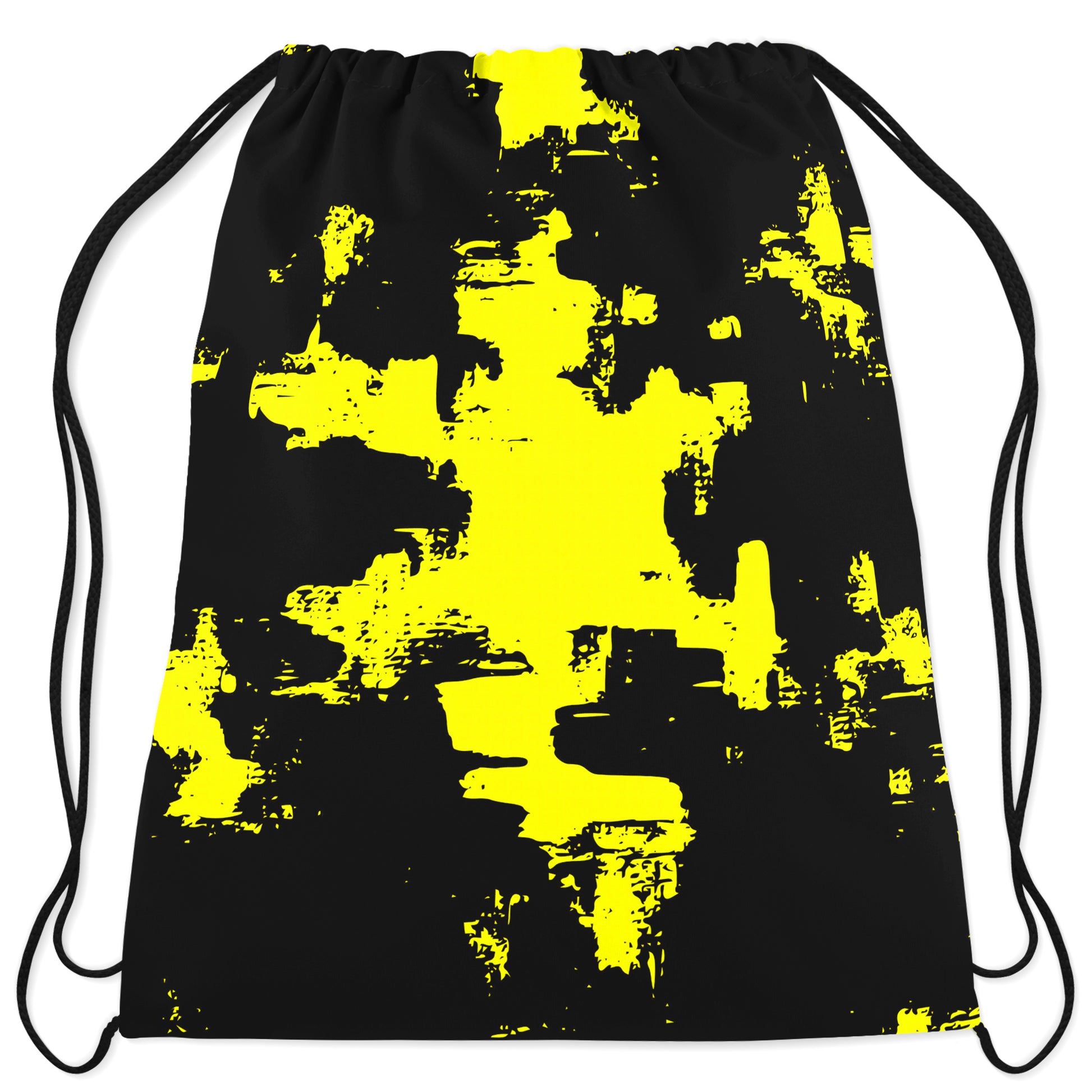 Black and Yellow Abstract Drawstring Bag, Big Tex Funkadelic, | iEDM