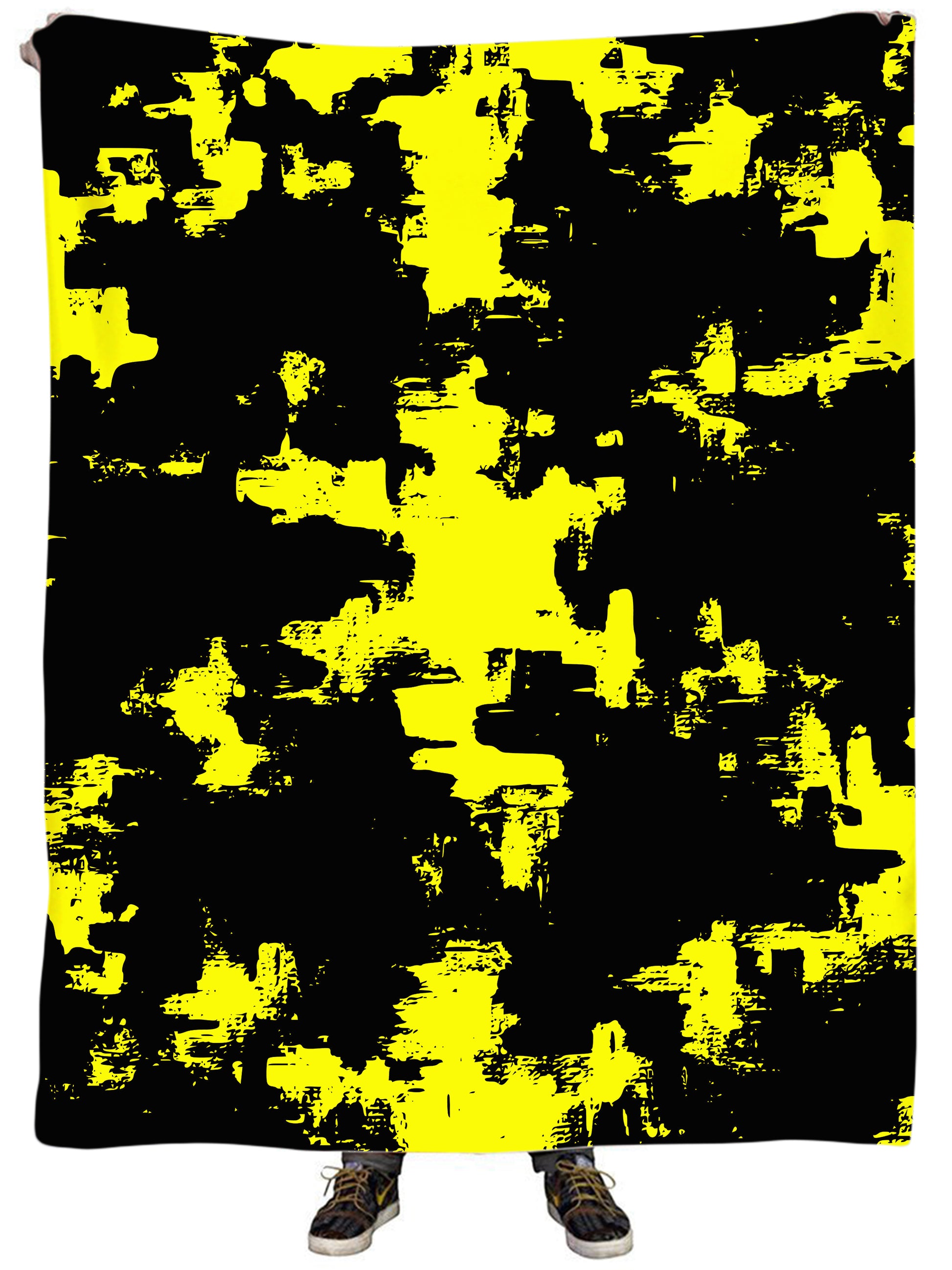 Black and Yellow Abstract Plush Blanket, Big Tex Funkadelic, | iEDM