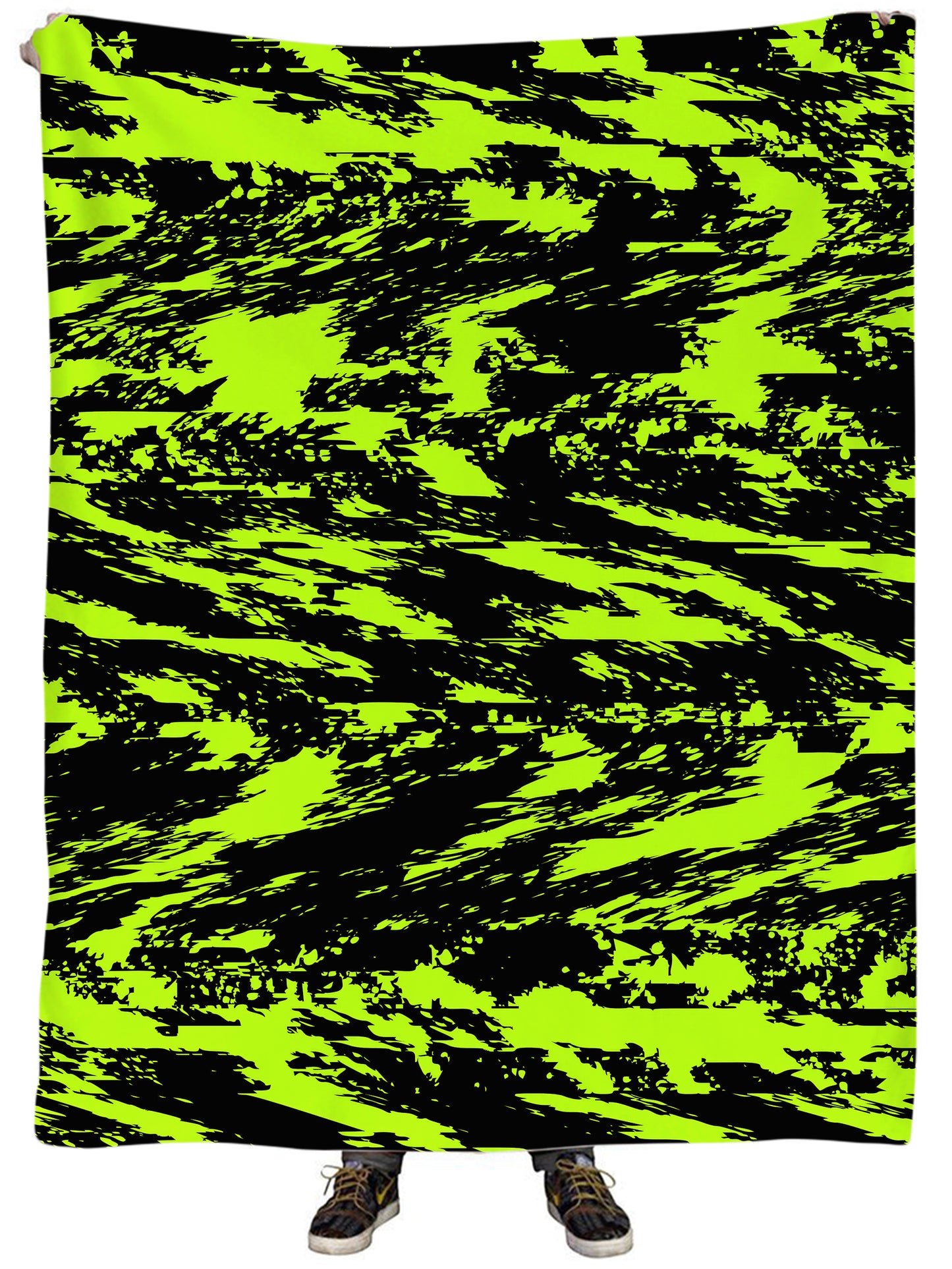 Black Lime Bolt Glitch Plush Blanket, Big Tex Funkadelic, | iEDM