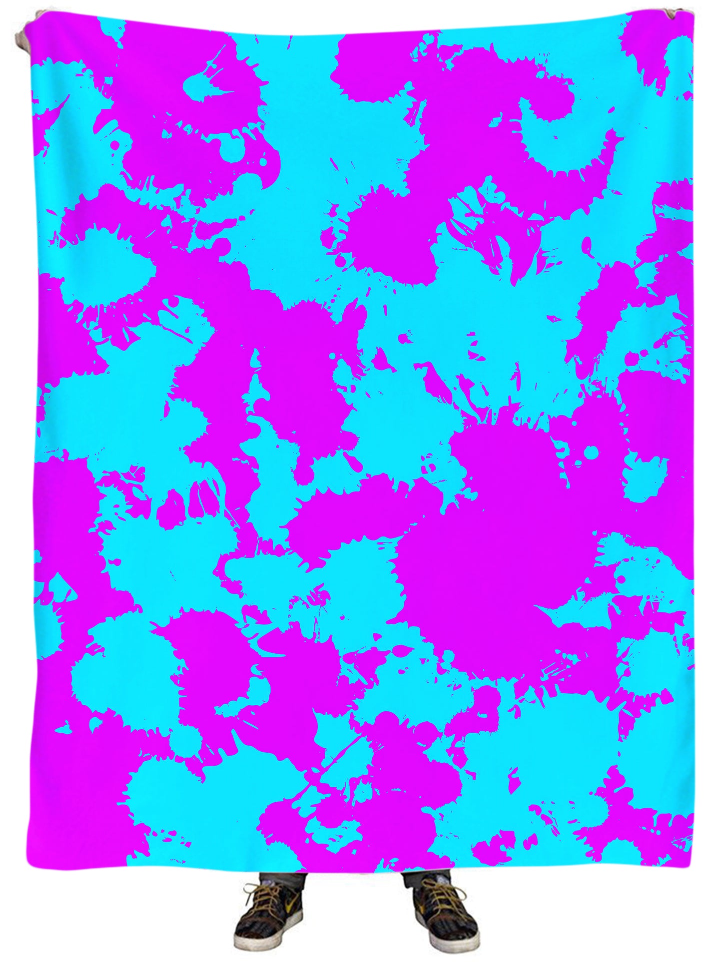 Blue and Purple Paint Splatter Plush Blanket, Big Tex Funkadelic, | iEDM