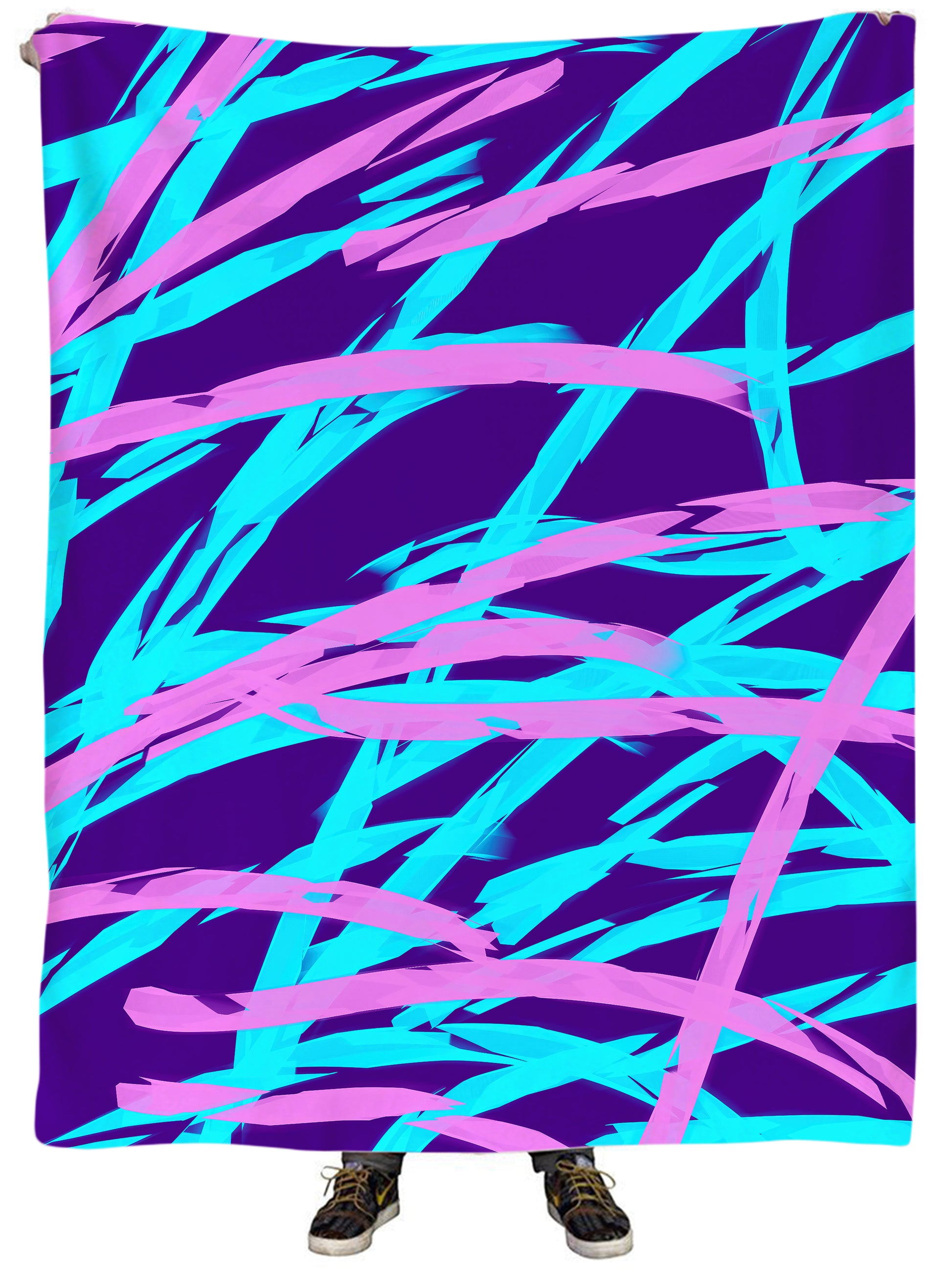 Purple and Blue Rave Abstract Plush Blanket, Big Tex Funkadelic, | iEDM