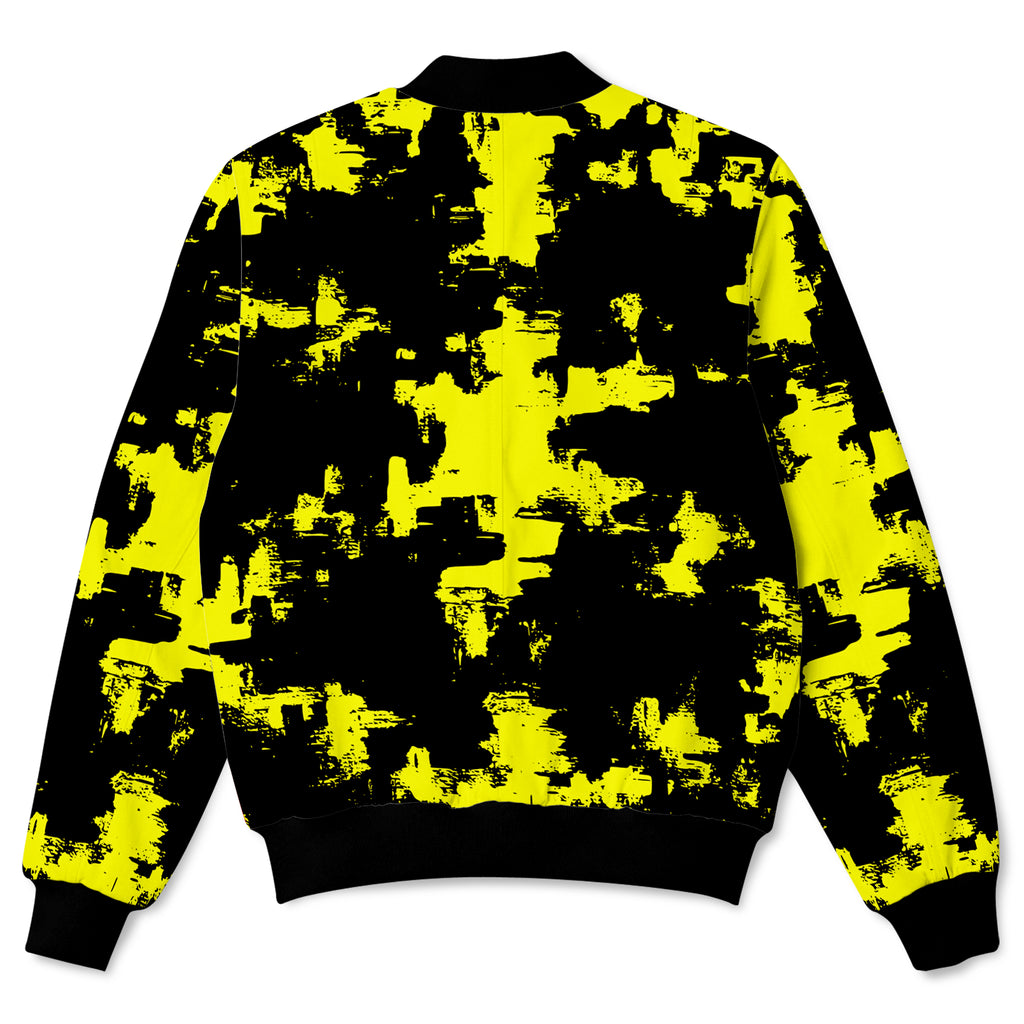 Black and Yellow Abstract Bomber Jacket, Big Tex Funkadelic, | iEDM