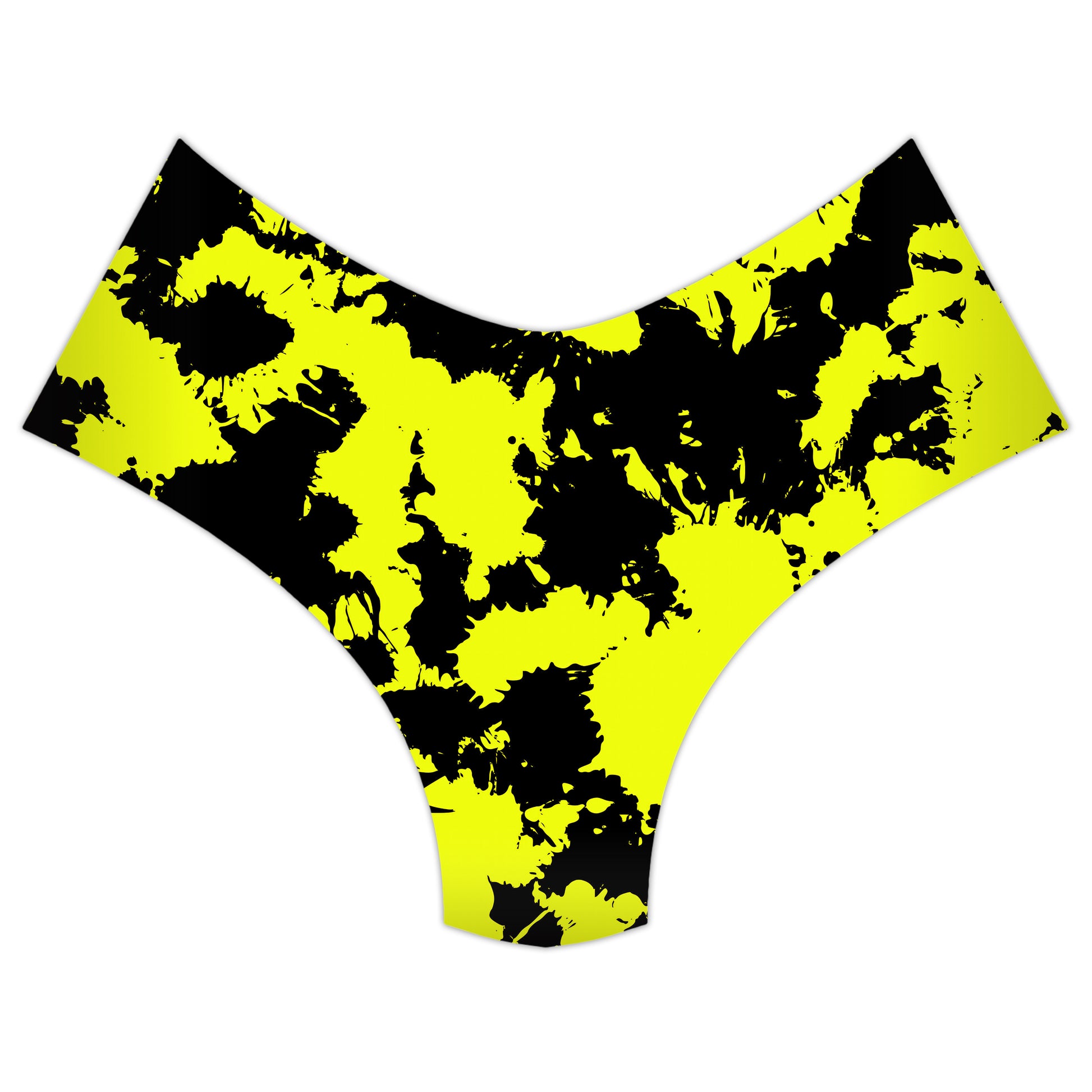 Yellow and Black Paint Splatter Booty Shorts, Big Tex Funkadelic, | iEDM