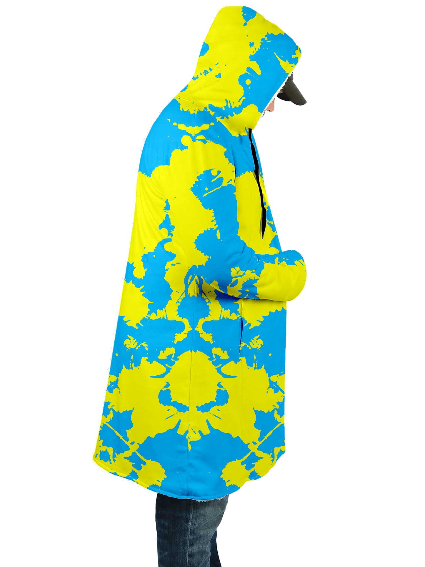 Yellow and Blue Paint Splatter Cloak, Big Tex Funkadelic, | iEDM