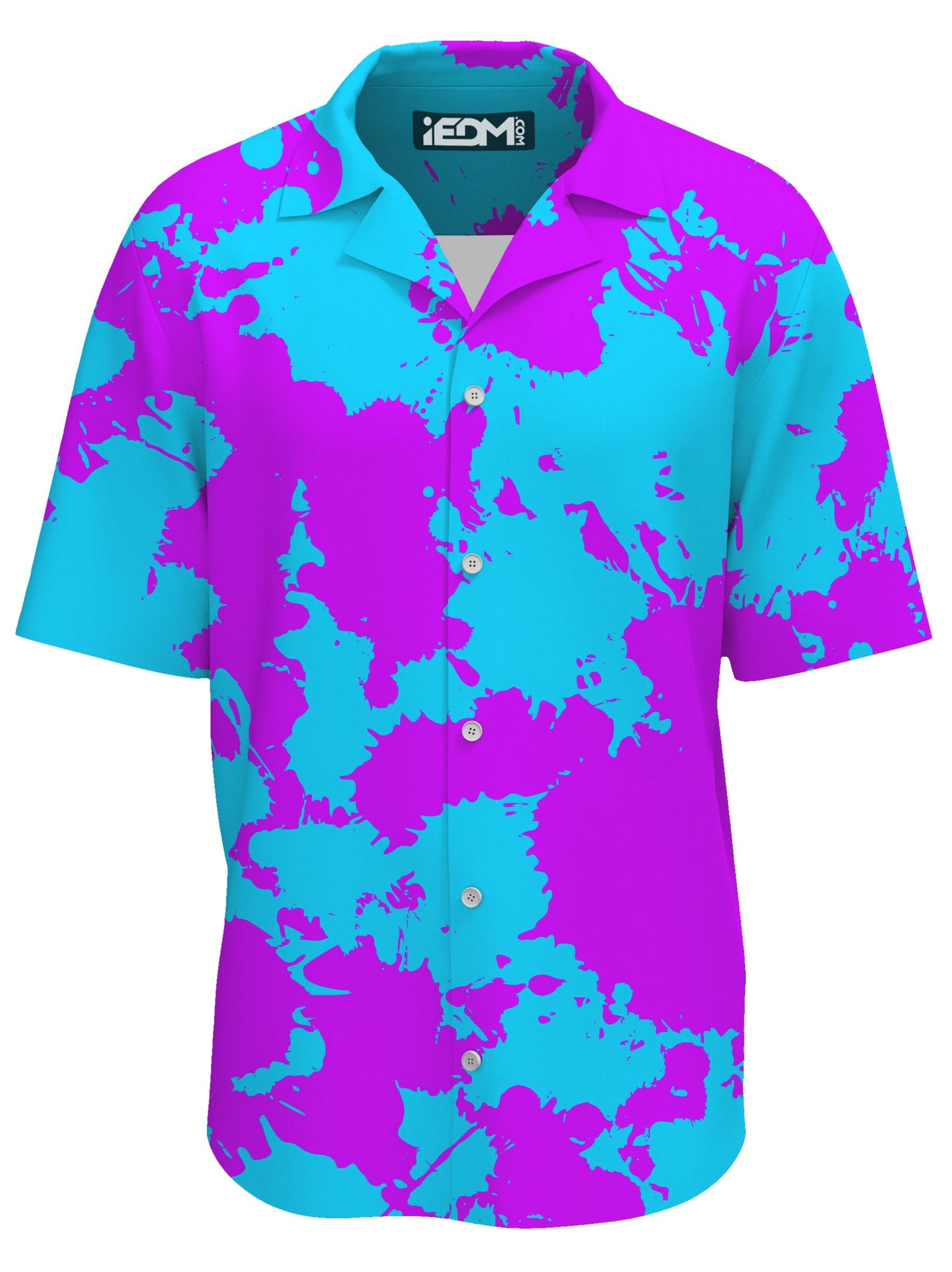 Blue and Purple Paint Splatter Hawaiian Shirt, Big Tex Funkadelic, | iEDM