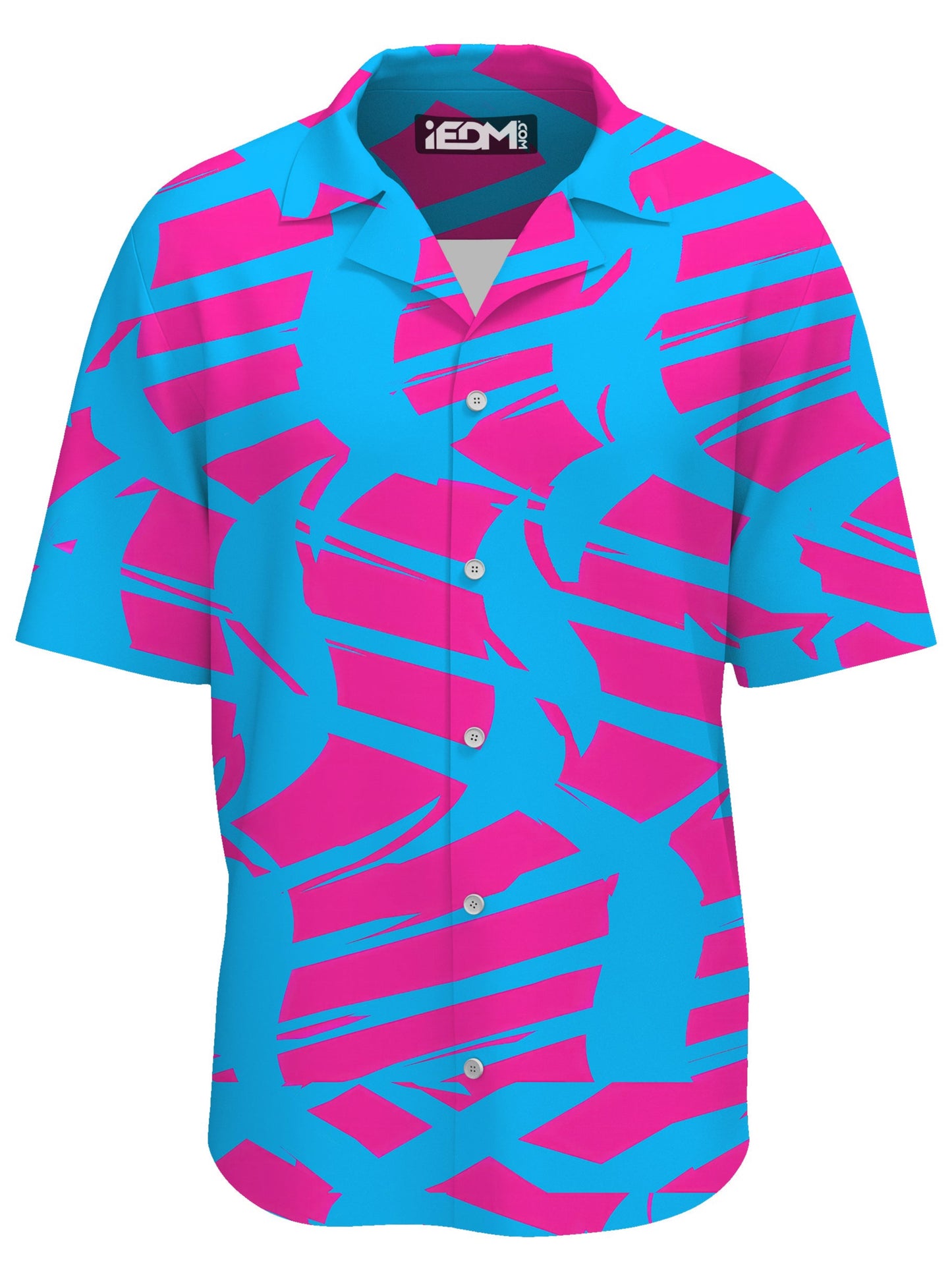 Pink and Blue Squiggly Rave Checkered Hawaiian Shirt, Big Tex Funkadelic, | iEDM