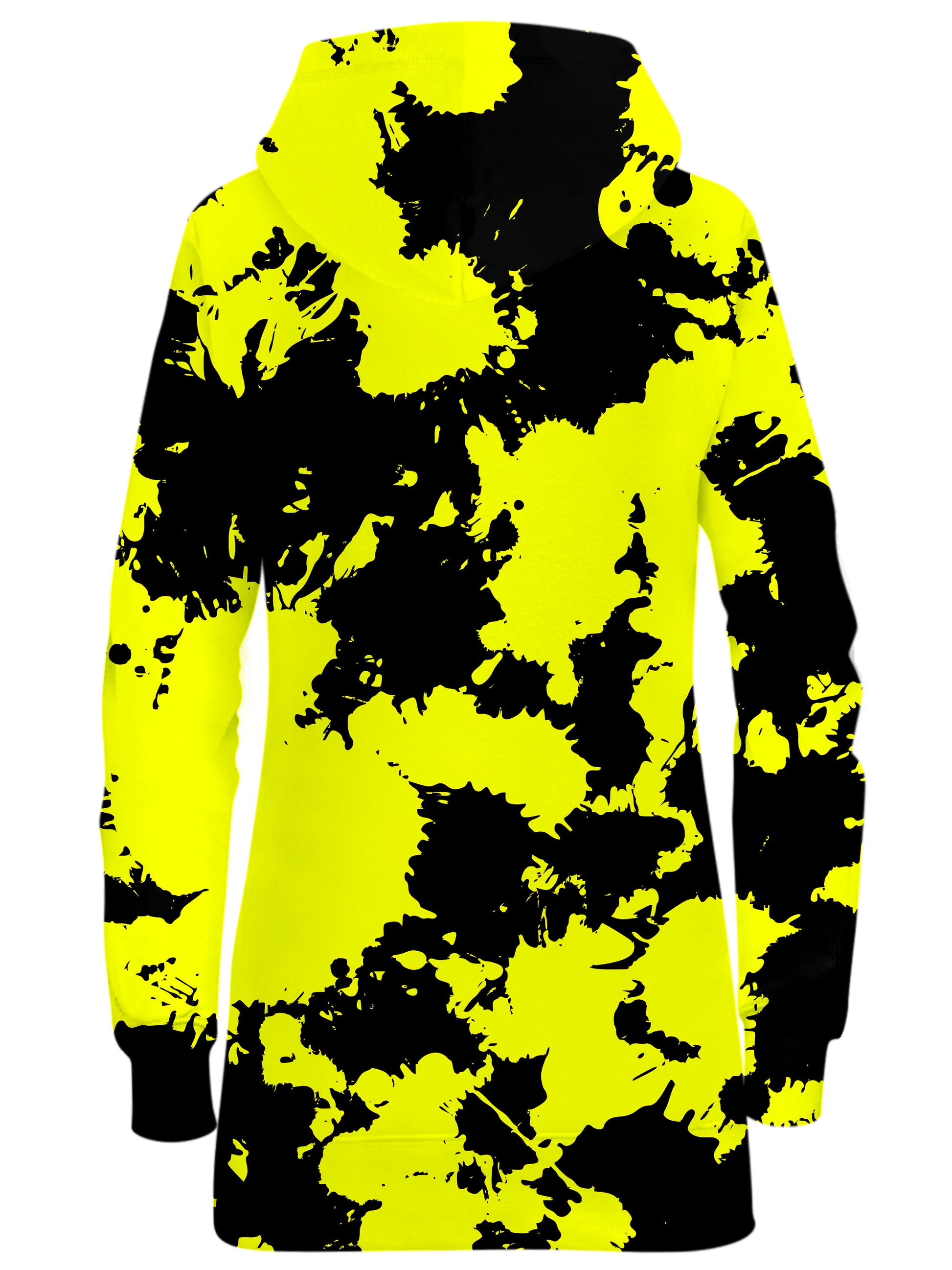Yellow and Black Paint Splatter Hoodie Dress, Big Tex Funkadelic, | iEDM