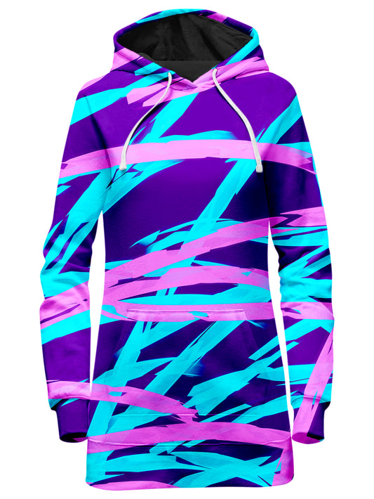 Purple and Blue Rave Abstract Hoodie Dress, Big Tex Funkadelic, | iEDM
