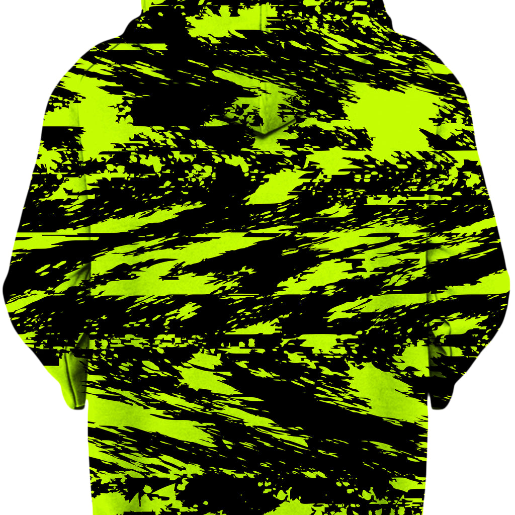 Black Lime Bolt Glitch Unisex Zip-Up Hoodie, Big Tex Funkadelic, | iEDM