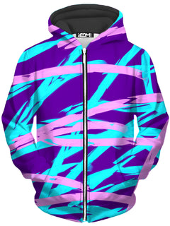 Big Tex Funkadelic - Purple and Blue Rave Abstract Zip-Up Hoodie and Joggers Combo