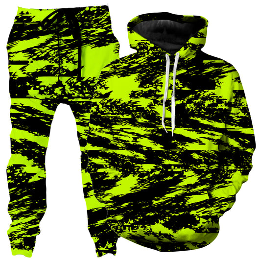 Black Lime Bolt Glitch Hoodie and Joggers Combo, Big Tex Funkadelic, | iEDM
