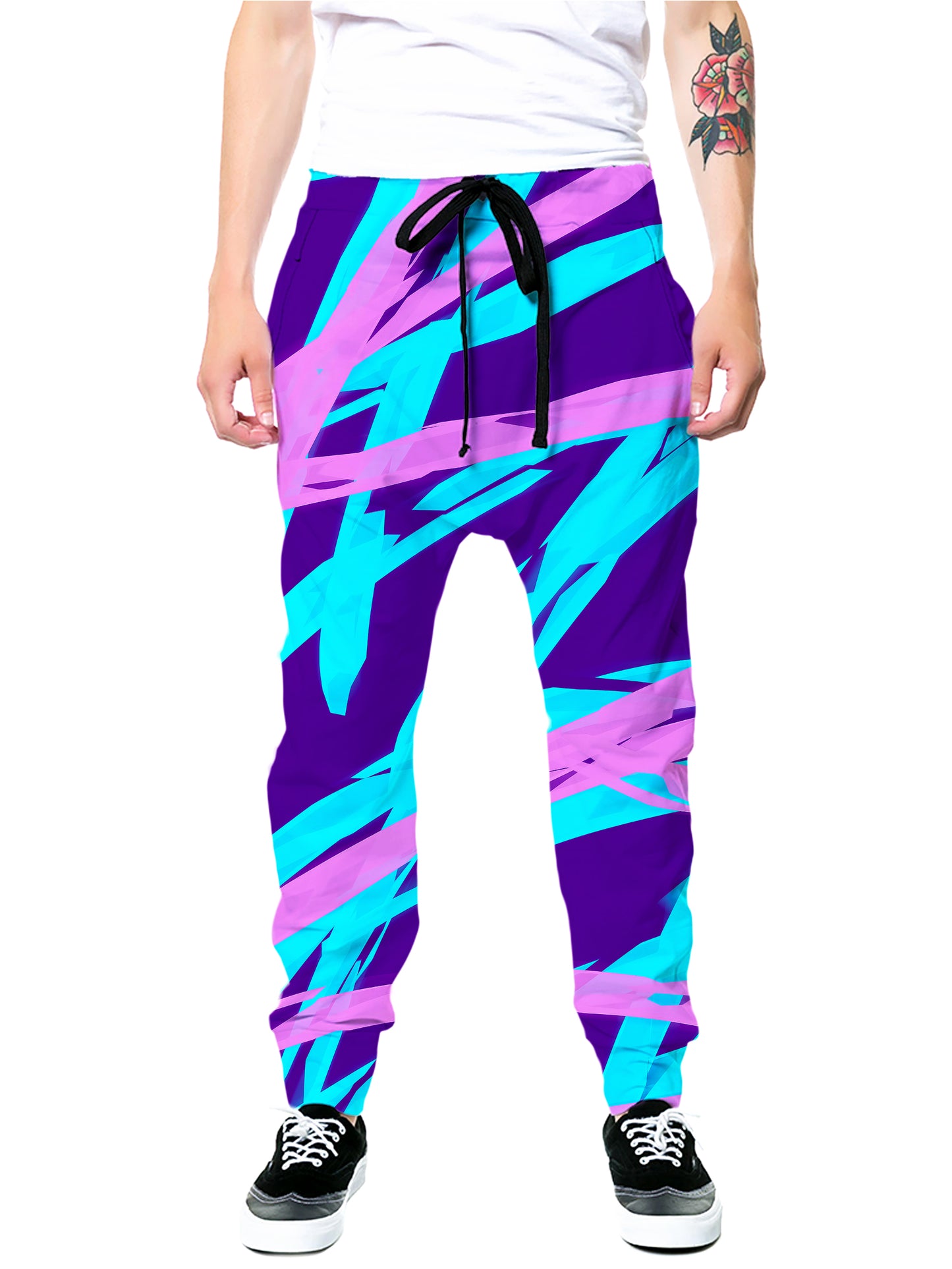 Purple and Blue Rave Abstract Crop Hoodie and Joggers Combo, Big Tex Funkadelic, | iEDM