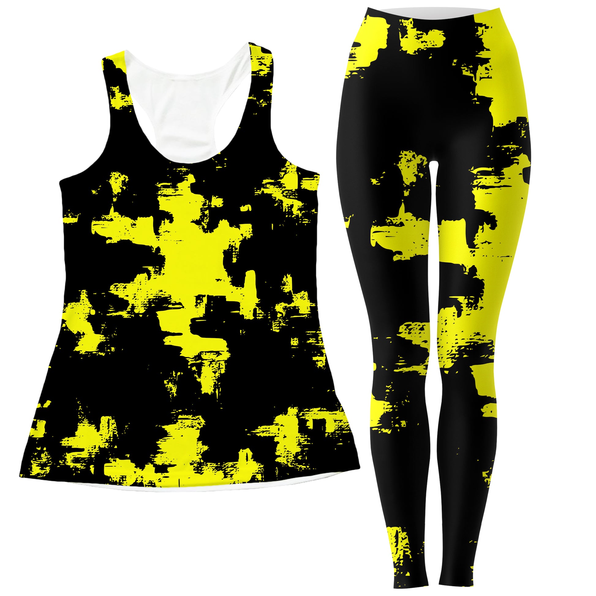 Black and Yellow Paint Splatter Leggings – iEDM