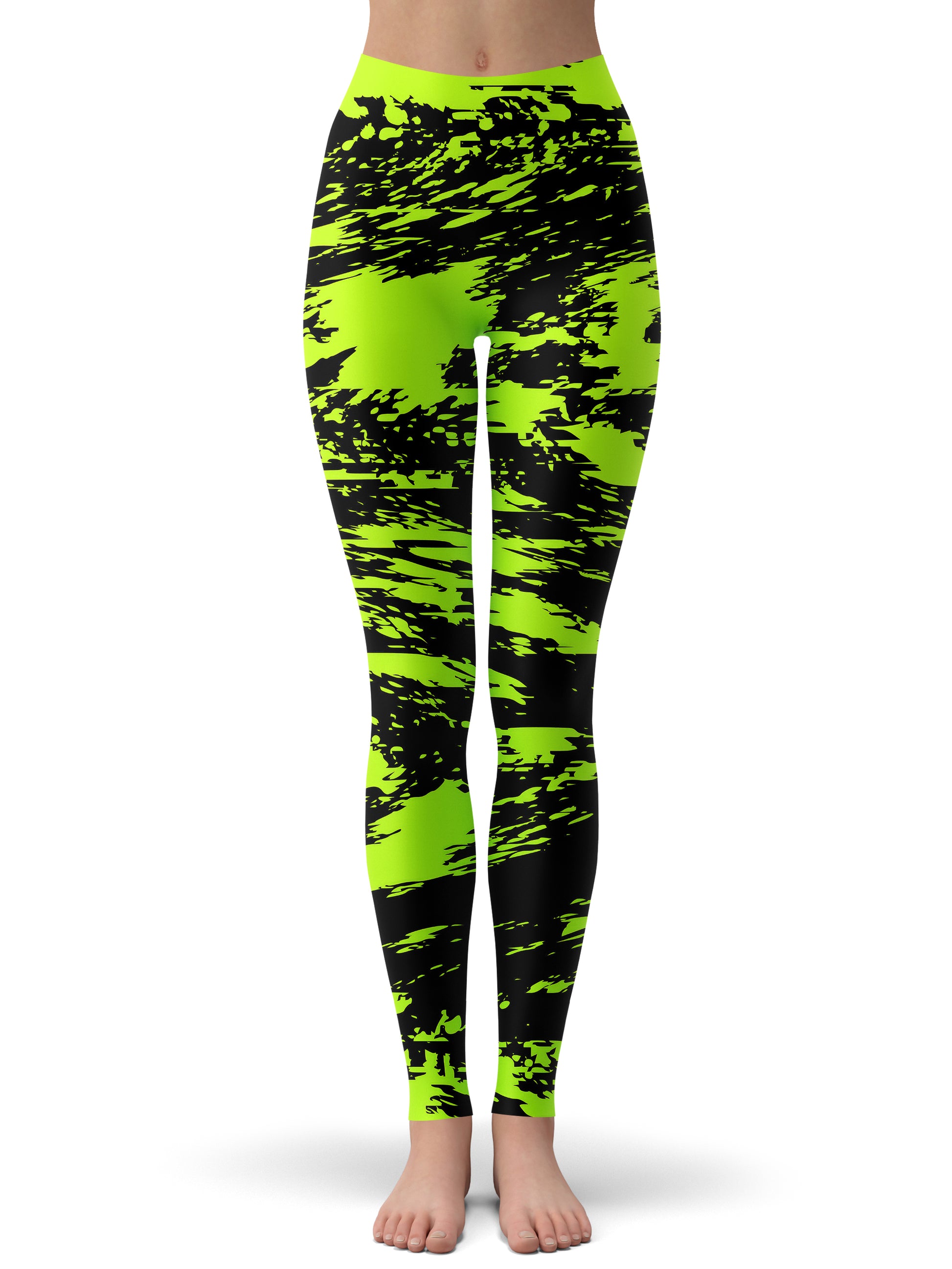 Black Lime Bolt Glitch Hoodie Dress and Leggings Combo Black Lime Bolt Glitch Hoodie Dress and Leggings Combo