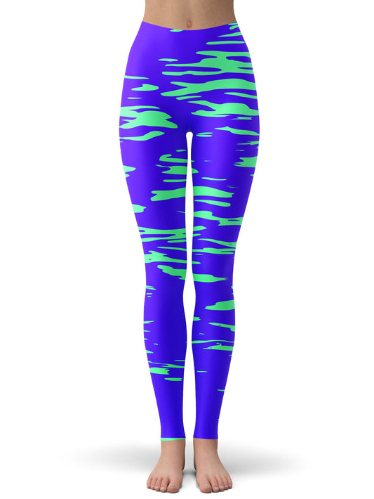 Purple Mint Rave Zebra Stripe Leggings, Big Tex Funkadelic, | iEDM