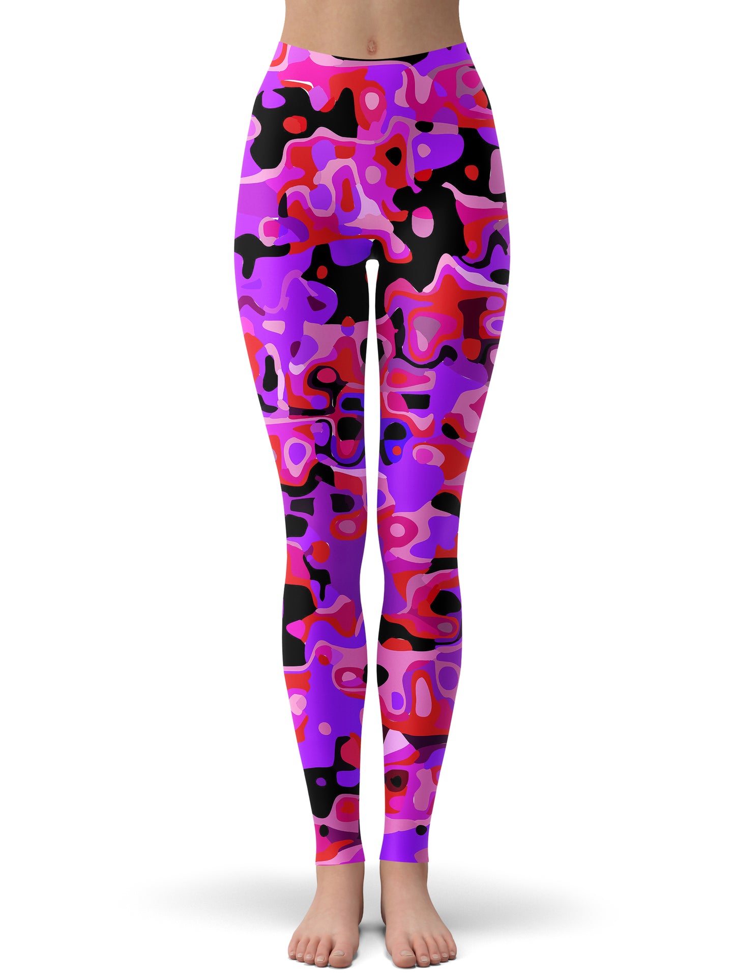 Purple Red and Black Rave Camo Melt Zip-Up Hoodie and Leggings Combo, Big Tex Funkadelic, | iEDM