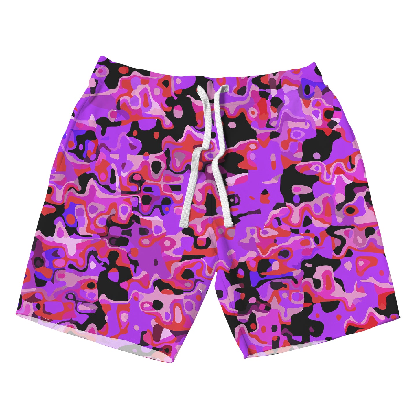 Purple Red and Black Rave Camo Melt Cloud Shorts, Big Tex Funkadelic, | iEDM