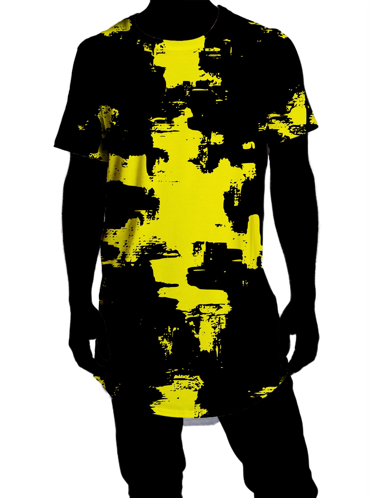 Black and Yellow Abstract Drop Cut T-Shirt, Big Tex Funkadelic, | iEDM