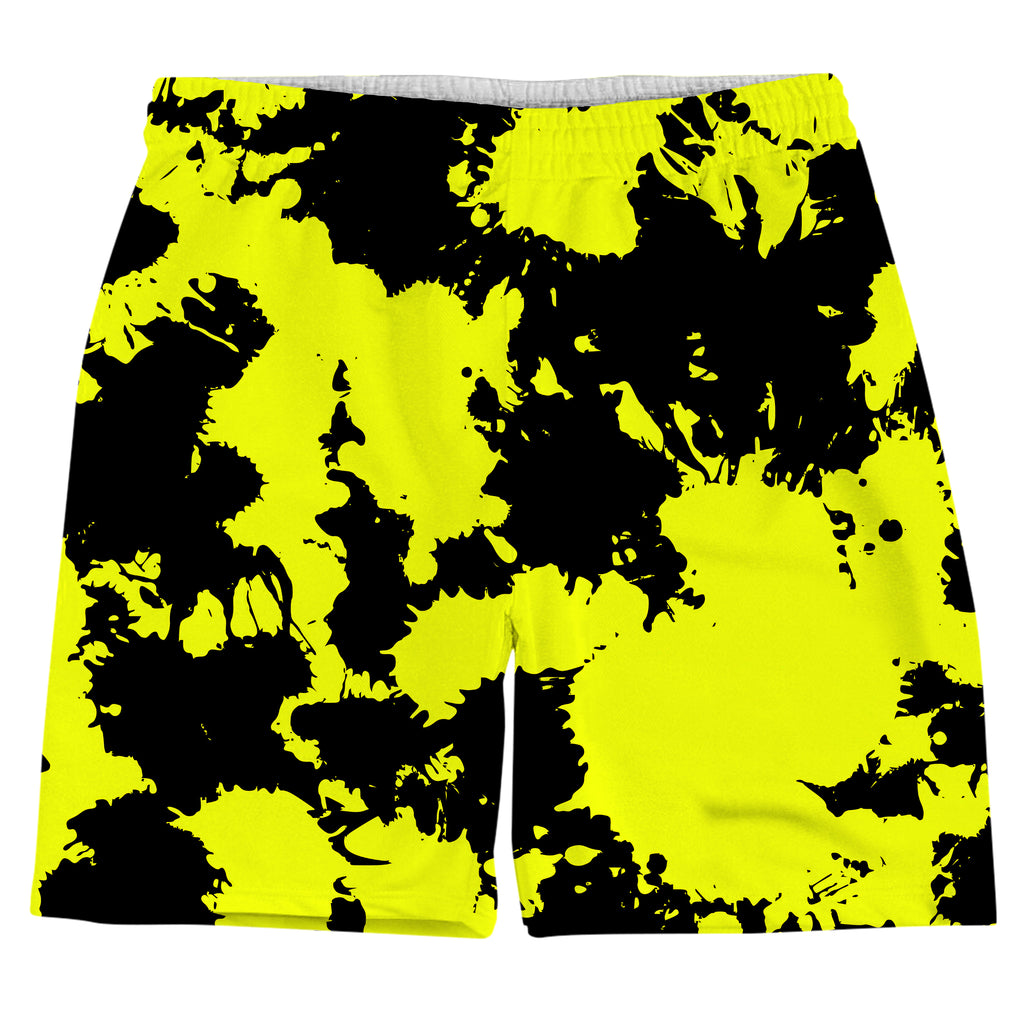 Yellow and Black Paint Splatter T-Shirt and Shorts Combo, Big Tex Funkadelic, | iEDM