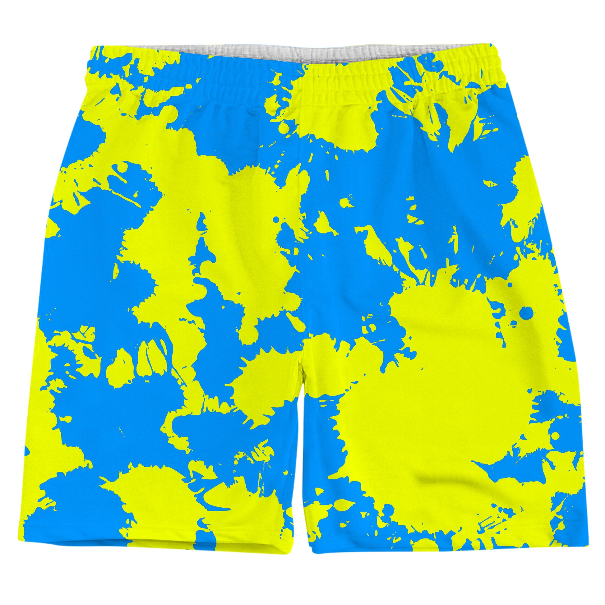 Yellow and Blue Paint Splatter T-Shirt and Shorts with Bucket Hat Combo, Big Tex Funkadelic, | iEDM