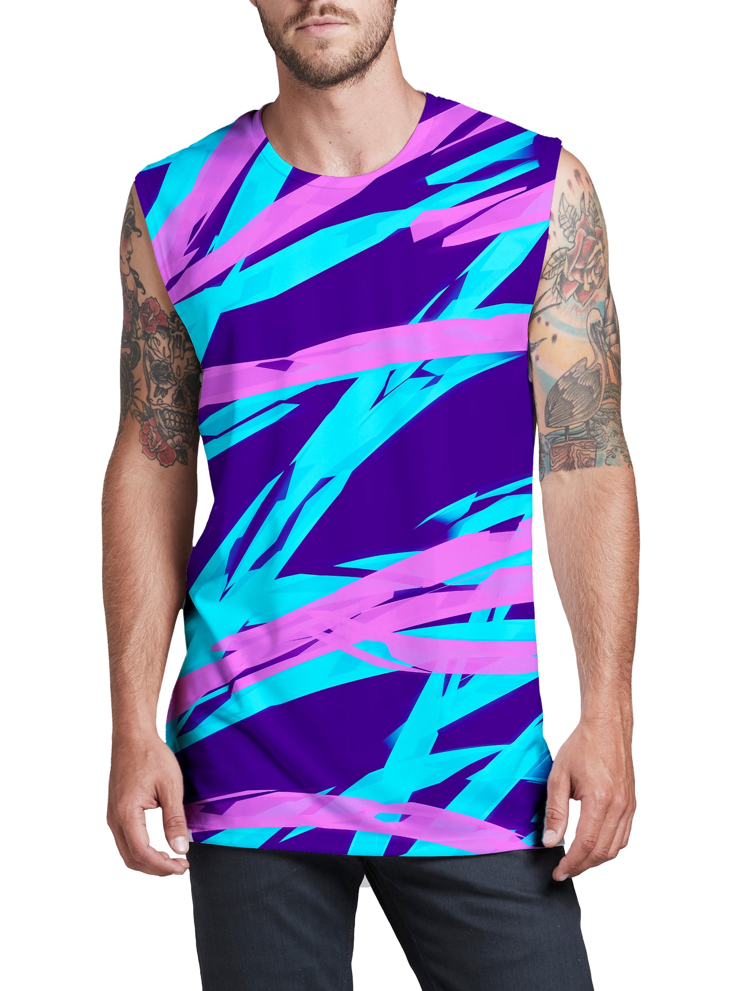 Purple and Blue Rave Abstract Men's Muscle Tank, Big Tex Funkadelic, | iEDM
