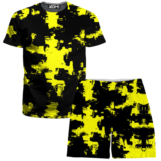 Black and Yellow Abstract T-Shirt and Shorts Combo, Big Tex Funkadelic, | iEDM