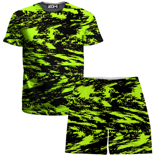 Black Lime Bolt Glitch T-Shirt and Shorts Combo, Big Tex Funkadelic, | iEDM
